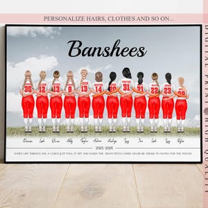 Personalised Softball gift for girls, Softball team, Graduation gift, Softball player, Sport team gift, Softball pitcher, Softball printable