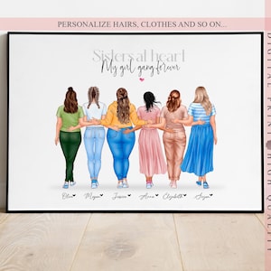 Personalized Best Friends gift - Group of Friends gift - Custom Wall Art - Personalized print - Keepsake gift - Download and print