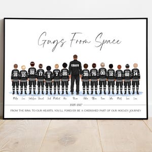 Lámina personalizada de equipo de hockey: regalo para entrenador, arte mural personalizado (descarga digital)