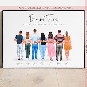 Équipe de rêve personnalisée - Cadeau personnalisé pour un collègue - Impression collègue de travail - Impression collègue - Cadeau de départ - Impression à la maison - Cadeau souvenir