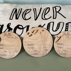 wood Peter Pan inspired birth announcement / Tinkerbell inspired baby / newborn photo prop