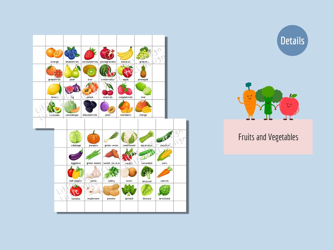 Visual Grocery List for Kids, Shopping List for Children, Shopping