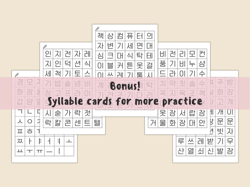 Printable Korean English Flashcards With Household Objects, Learning