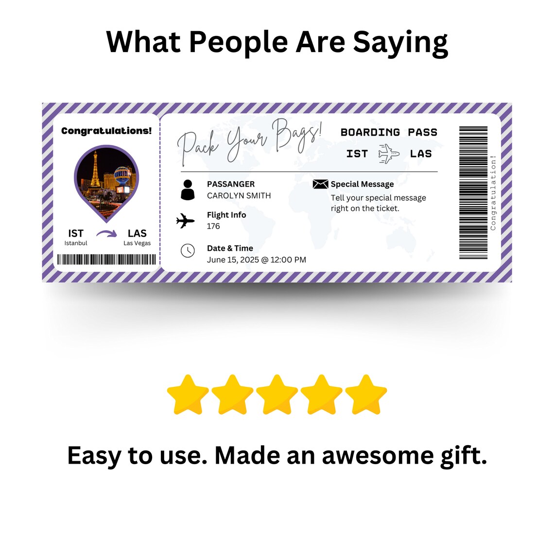 Customizable Boarding Pass Template - Printable Surprise Trip Ticket ...