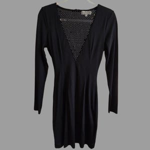 blue dress for baby girl Rihoas Square Neck Knitted Long Sleeve Mini Dress For Women, Black / XL main image 1