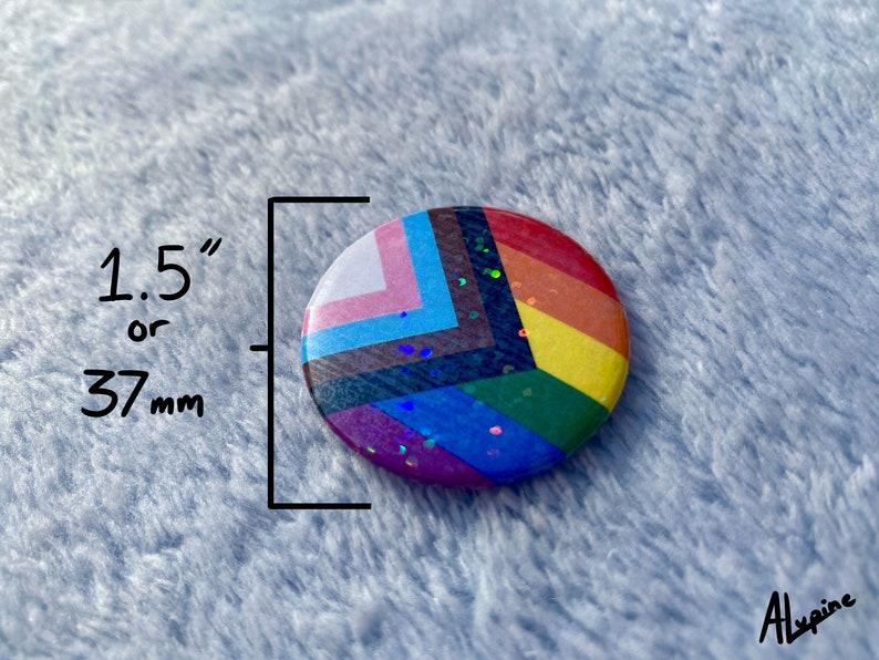 Niestandardowy przypinka LGBT+ | Holograficzny | 1,5" / 37 mm zdjęcie 2