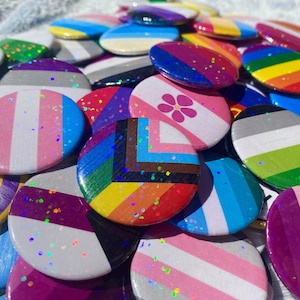 LGBT+ Holographic Pin-Back Button | 1.5" / 37mm