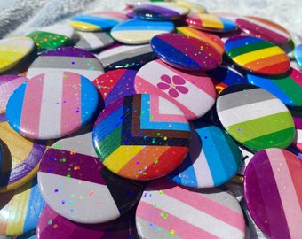 1.5" Holographic LGBT+ Pin-Back Button