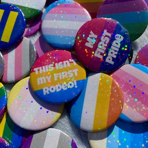 Custom Text 1.5" Holographic LGBT+ Pin-Back Button