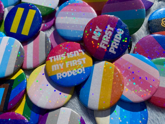 CUSTOM LGBT+ Pin-Back Button | Holographic | 1.5" / 37mm
