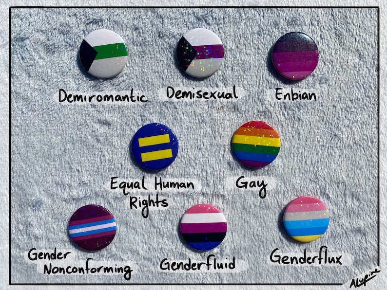 Niestandardowy przypinka LGBT+ | Holograficzny | 1,5" / 37 mm zdjęcie 5