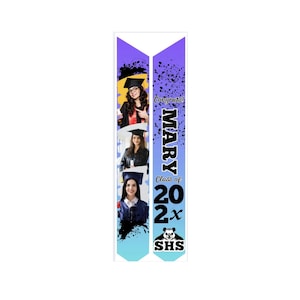 Custom Graduation Stole – Personalized with Name, Year, School Color | Class of 202X Grad Sash | High School or College | Grad Shawl | Drape