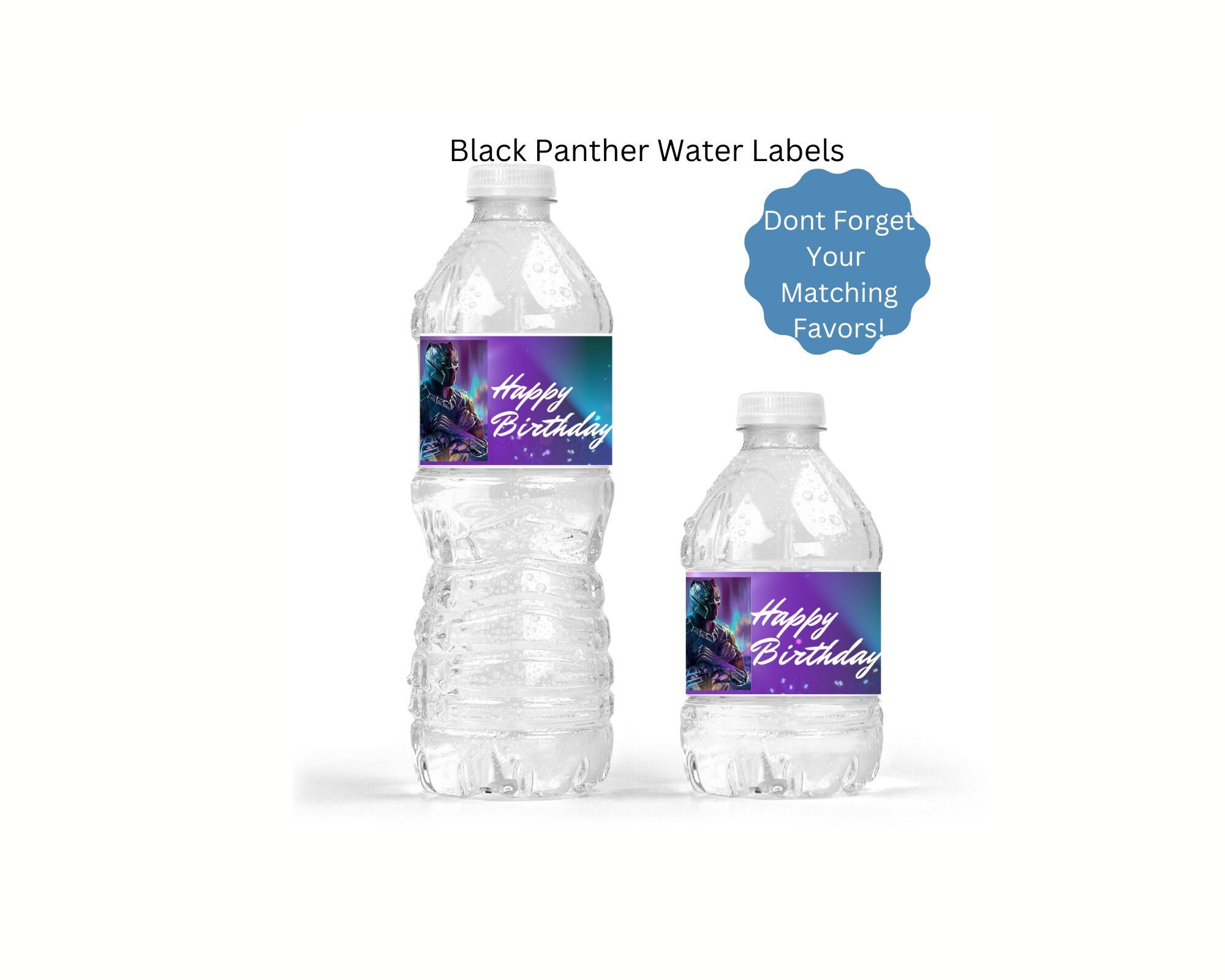 Black Panther Water Bottle Black Panther Party Bottle Wrap Digital Water  Bottle Boys Party Bottled Water Character Hero Theme Wrap 