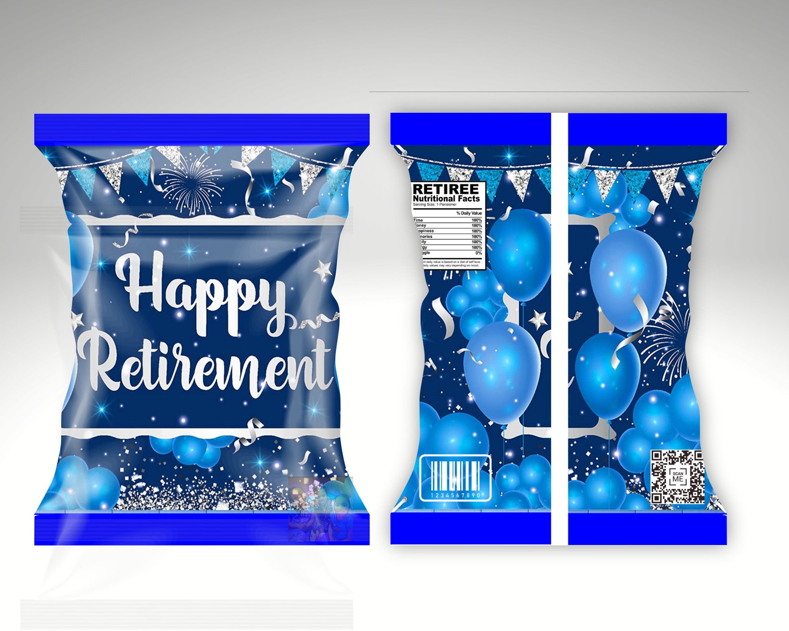 Retirement Chip Bag Party Favor Template Retirement Party Etsy