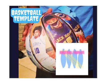 Basketbalsjabloon | Aangepaste basketbalsjabloon | Foto basketbal | Sjabloon balwikkel | Ballenwikkel | Gepersonaliseerde basketbalsjabloon