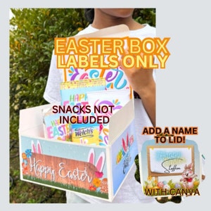 Easter Labels, Easter Box Labels, Easter Treats, Treat Box for Easter, Kids Custom Easter Box, Kids Easter Box, Easter, Gift Box for Kids