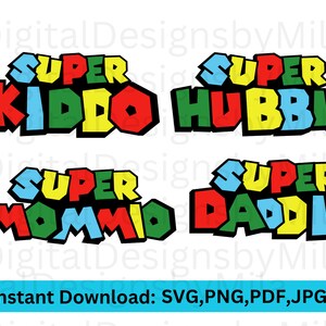 Dad svg Super Mom svg Father&#39;s Day SVG Fatherhood SVG Super Daddio SVG Super Dad png Instant Download svg for shirts Super Dad Shirt