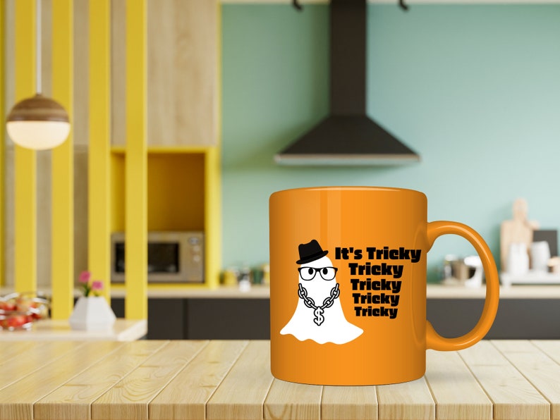 It's Tricky SVG, ghost svg, funny halloween shirt, t shirt svg, Halloween teacher shirt, Run DMC, Halloween shirt mockup, Halloween svg, dfx image 4