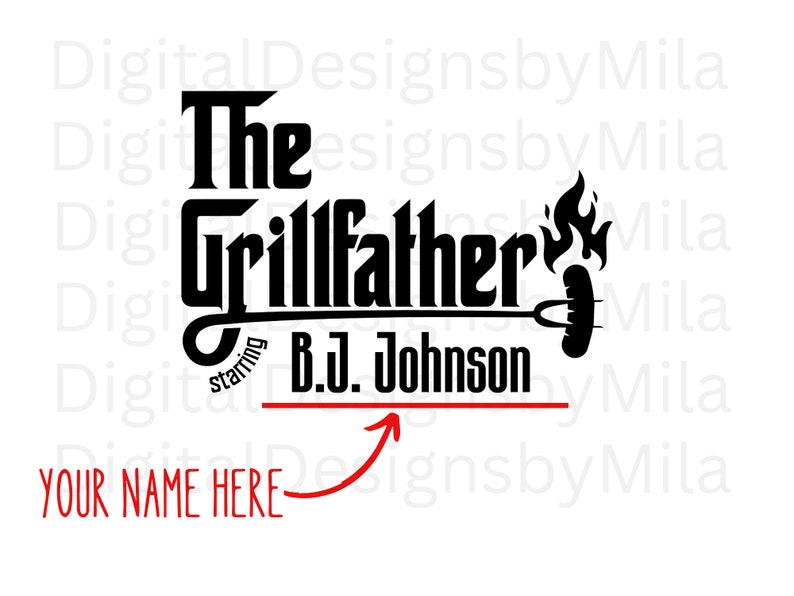 Custom the Grillfather Svg Custom Father's Day Svg Dad Etsy