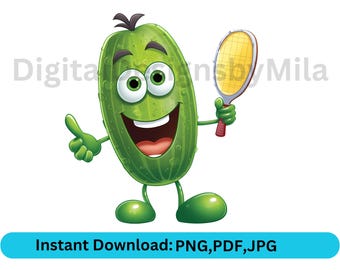 Pickleball Mascot, Pickleball PNG, Pickleball Clipart, Pickleball Design, Pickleball File, PicklebalPickleball Shirt PNG,