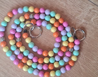 Cell phone chain | Rainbow | XL | 120cm | Carabiner | Wooden beads | Rainbow