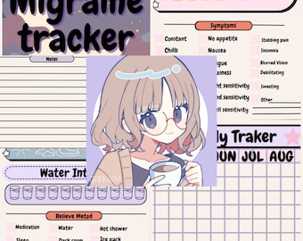 Migraine Tracker, Yearly Log (PDF)