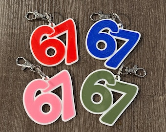 3D Printed 67 Meme Keychain