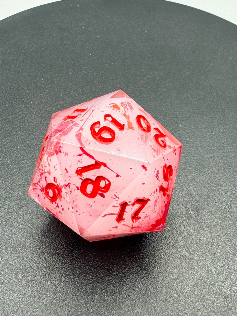 Blood Splatter Polyhedral Resin Dice Jumbo Spindown D20 Etsy