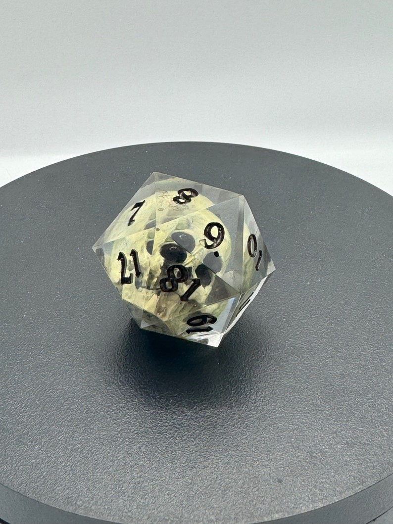 Skull Polyhedral Resin Dice Jumbo D20 Jumbo Spindown D20 Etsy