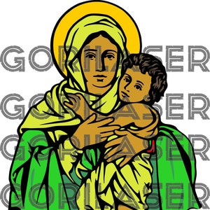 Schoenstatt Virgen María, Jesús. SVG para corte láser y sublimación. Cuadro