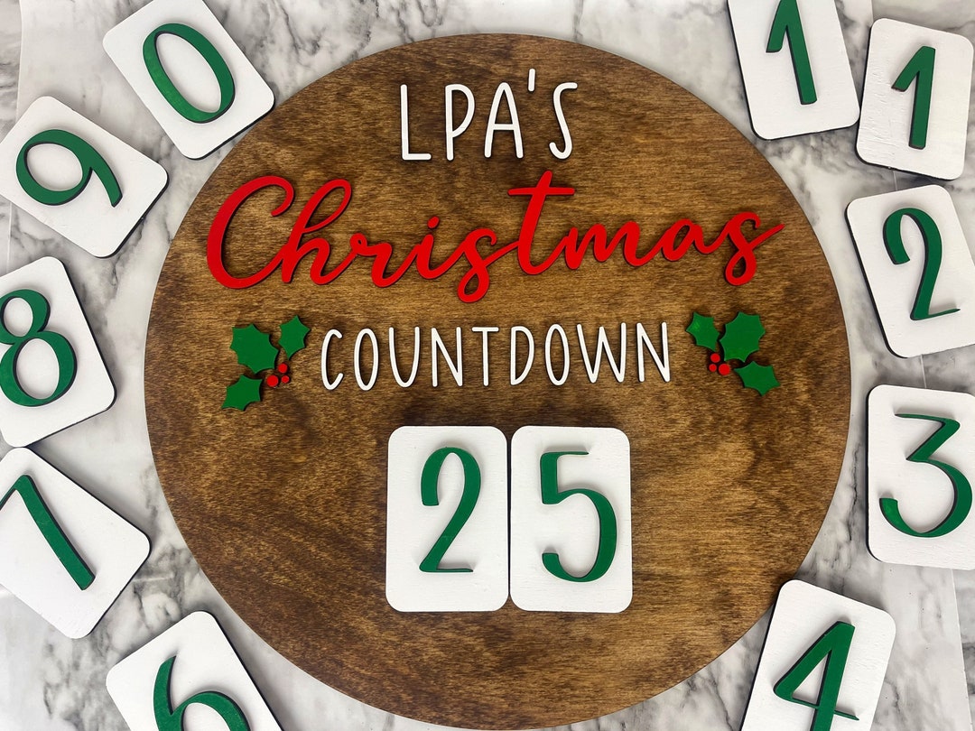 Personalized Christmas Sign Christmas Countdown Wooden Etsy