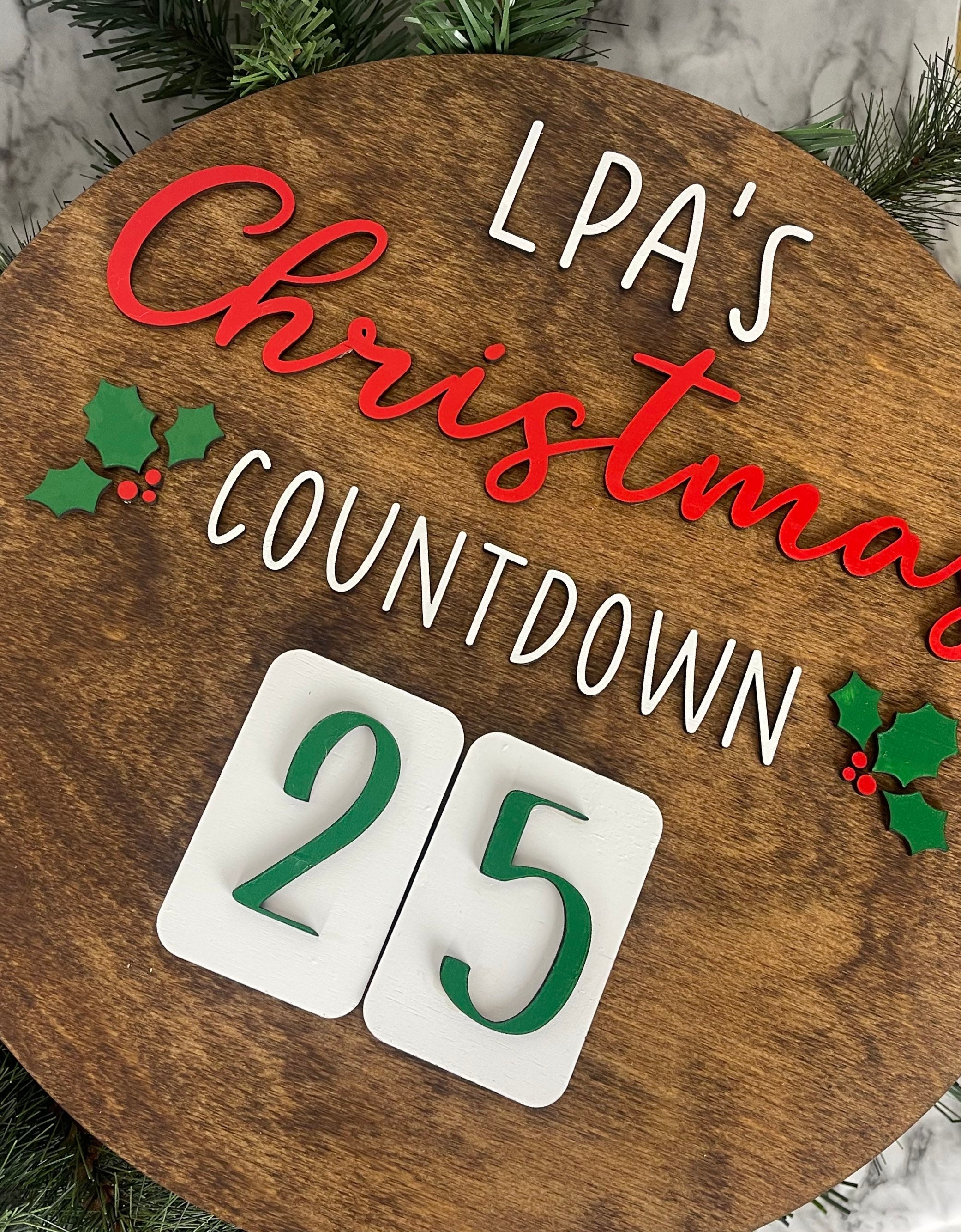 Personalized Christmas Sign Christmas Countdown Wooden Etsy