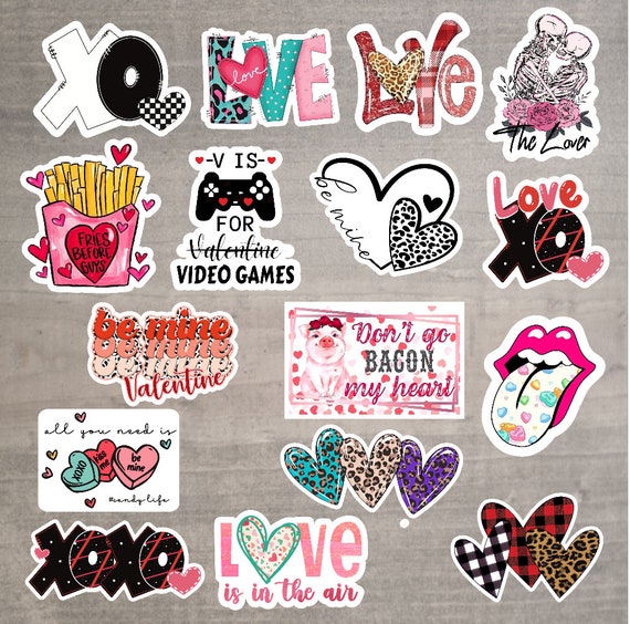 Valentine's Day Stickers Love XOXO 
