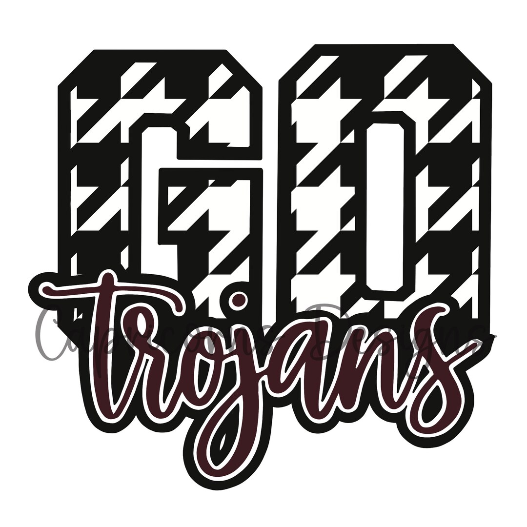 Houndstooth Go Trojans PNG Digital Download Design - Etsy