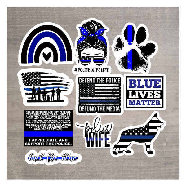 Police Stickers - Back the Blue - Police Man - Police Woman - Police Wife - K9 - Cop