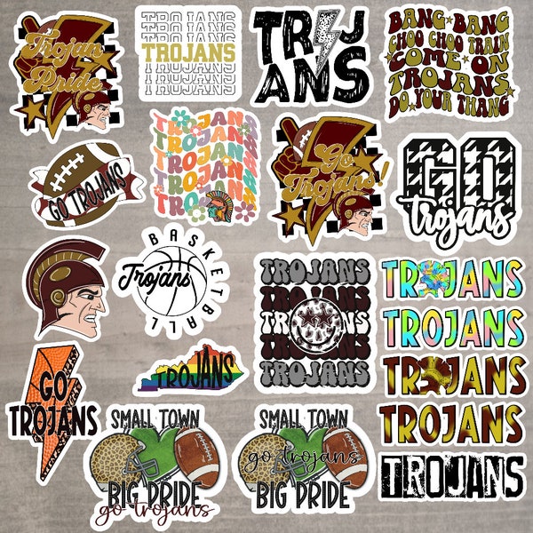 Trojans Stickers - Multiple Options Available