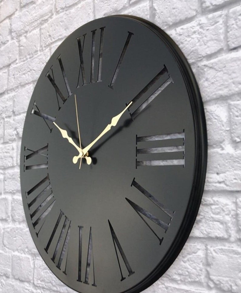 Orologio da parete moderno in metallo, diametro 50 cm, orologio da parete modello decorativo, arte unica della parete domestica, orologio decorativo, orologio unico, orologio moderno immagine 3