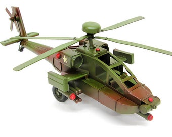 Handmade Metal Helicopter Model Unique Design Home Office Decorative