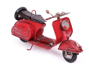 Handmade Decorative Vintage Red Metal Scooter , Office and Home Furniture , Anniversary gift, Wedding gift, Metal Lover,home office deco