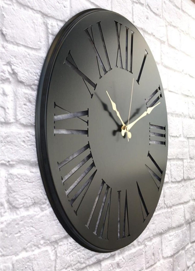 Orologio da parete moderno in metallo, diametro 50 cm, orologio da parete modello decorativo, arte unica della parete domestica, orologio decorativo, orologio unico, orologio moderno immagine 1