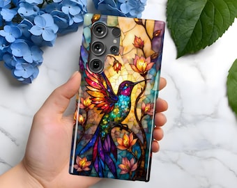 Hummingbird Stained Glass Design Phone Case