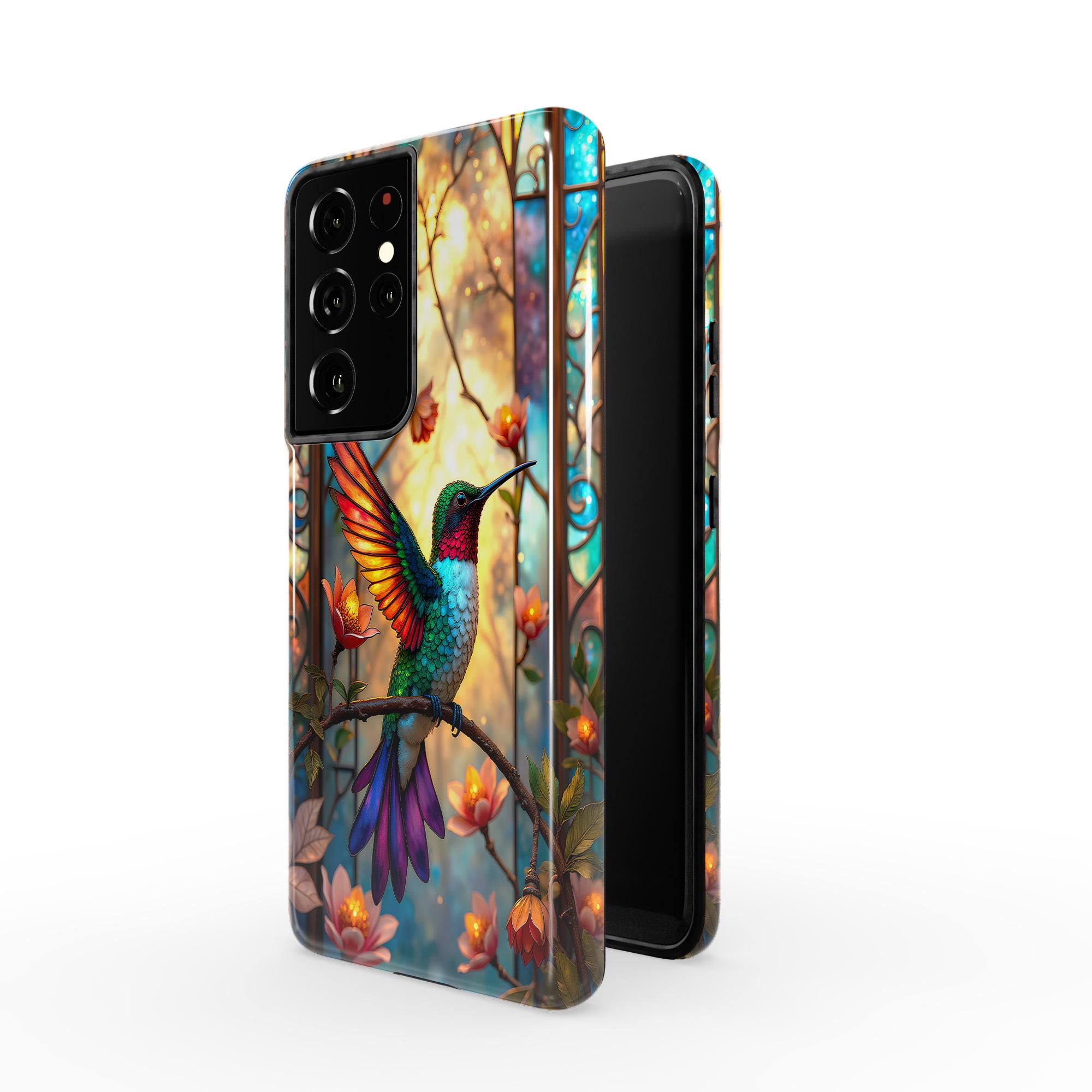 Coque Téléphone Robuste – Art Vitrail Colibri, Motif Oiseau, Housse Protection Fredy-store