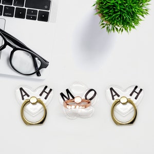 Cell phone ring, case charm, stand, fits all phones, clear mobile phone accessories a gift for her,  ring gold, black silver, rose gold