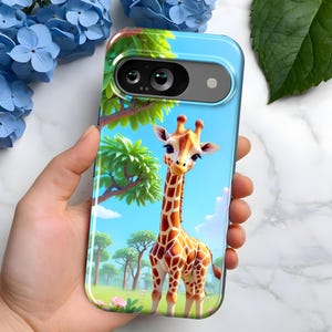 Cute Baby Animal Giraffe Phone Case | Google Pixel 9, 8, 7, 6 | 6a, 7a, 8a | Pro XL | Perfect Gift for Him Her Teen Birthday