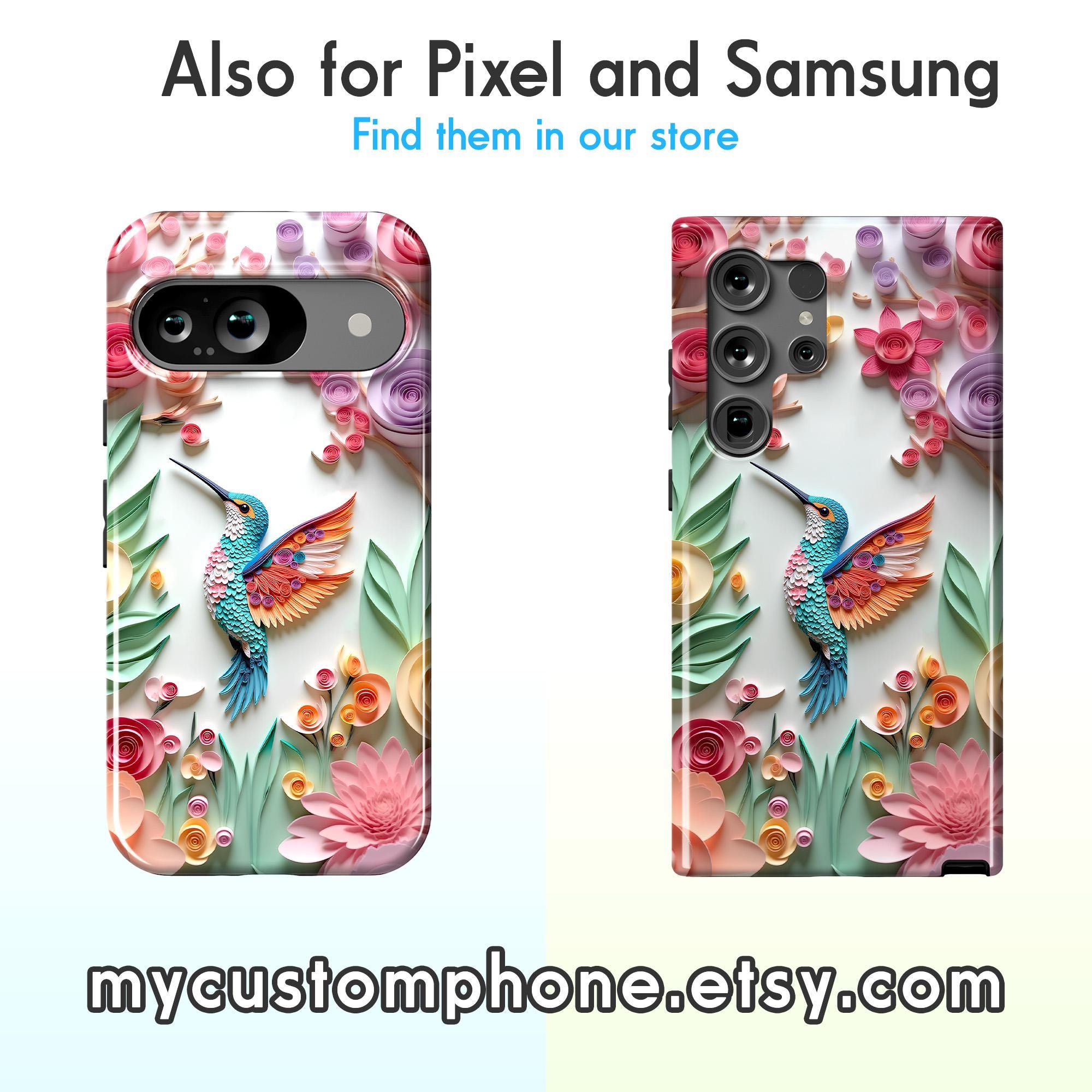ハミングバード フローラル iPhone ケース: アーティスティックな自然