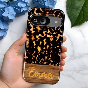Personalized Tortoise Shell Wood Pattern Google Pixel Phone Case