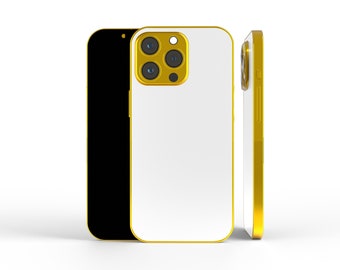 Sublimation Blank Gold plated case | blank sublimation glass insert gold case for i phone 14, 13, 12, 11, i phone xs