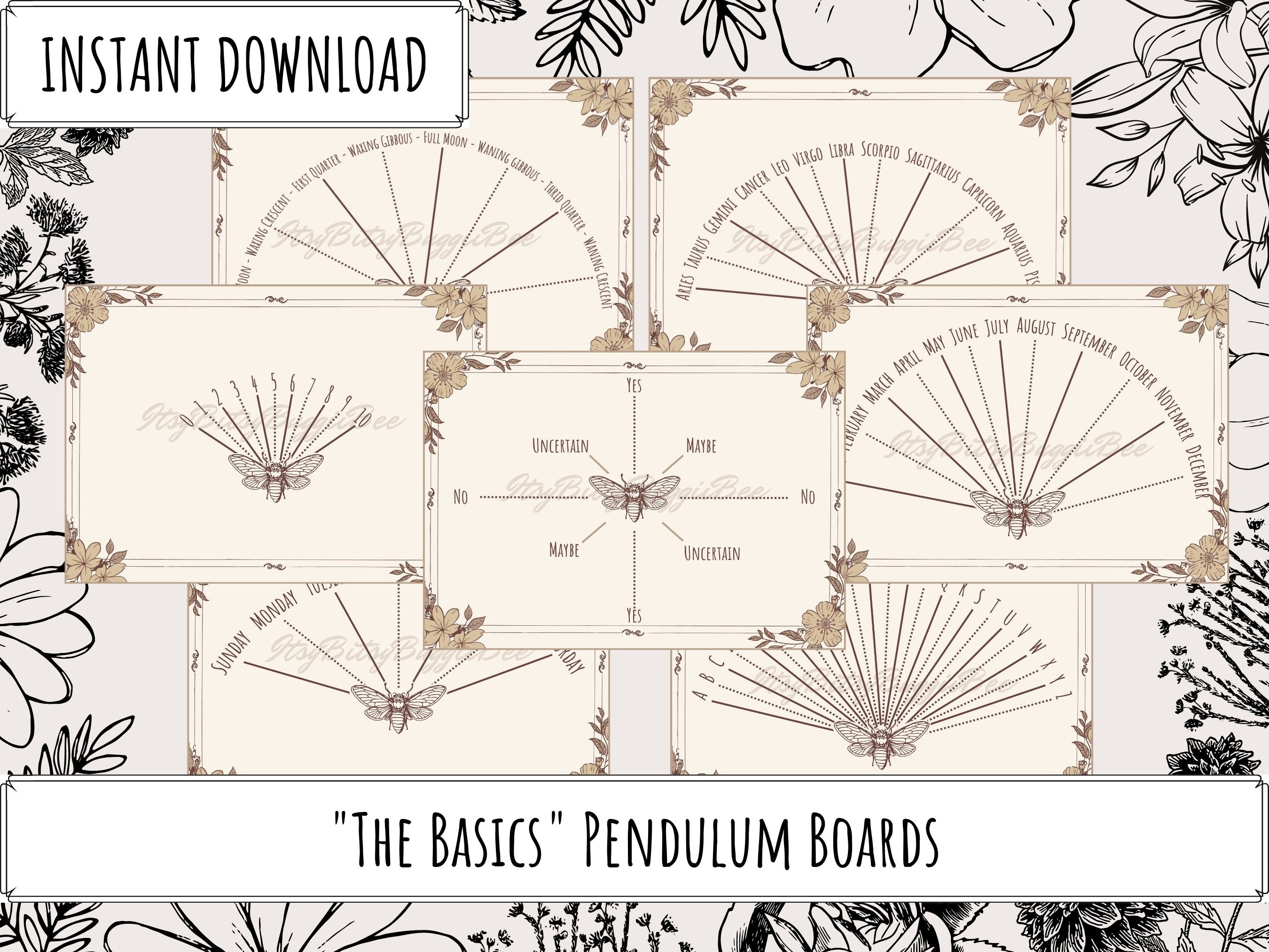 Printable Pendulum Boards the Basics Yes/no Alphabet Days of the Week ...