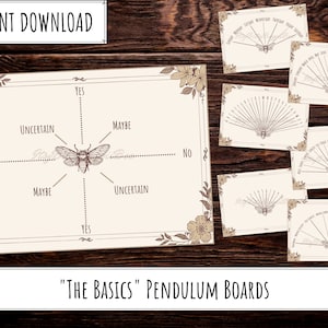 Tableros de Péndulo Imprimibles "Lo Básico" / Sí/No / Alfabeto / Días de la Semana / Meses / Números / Zodíaco / Descarga Digital