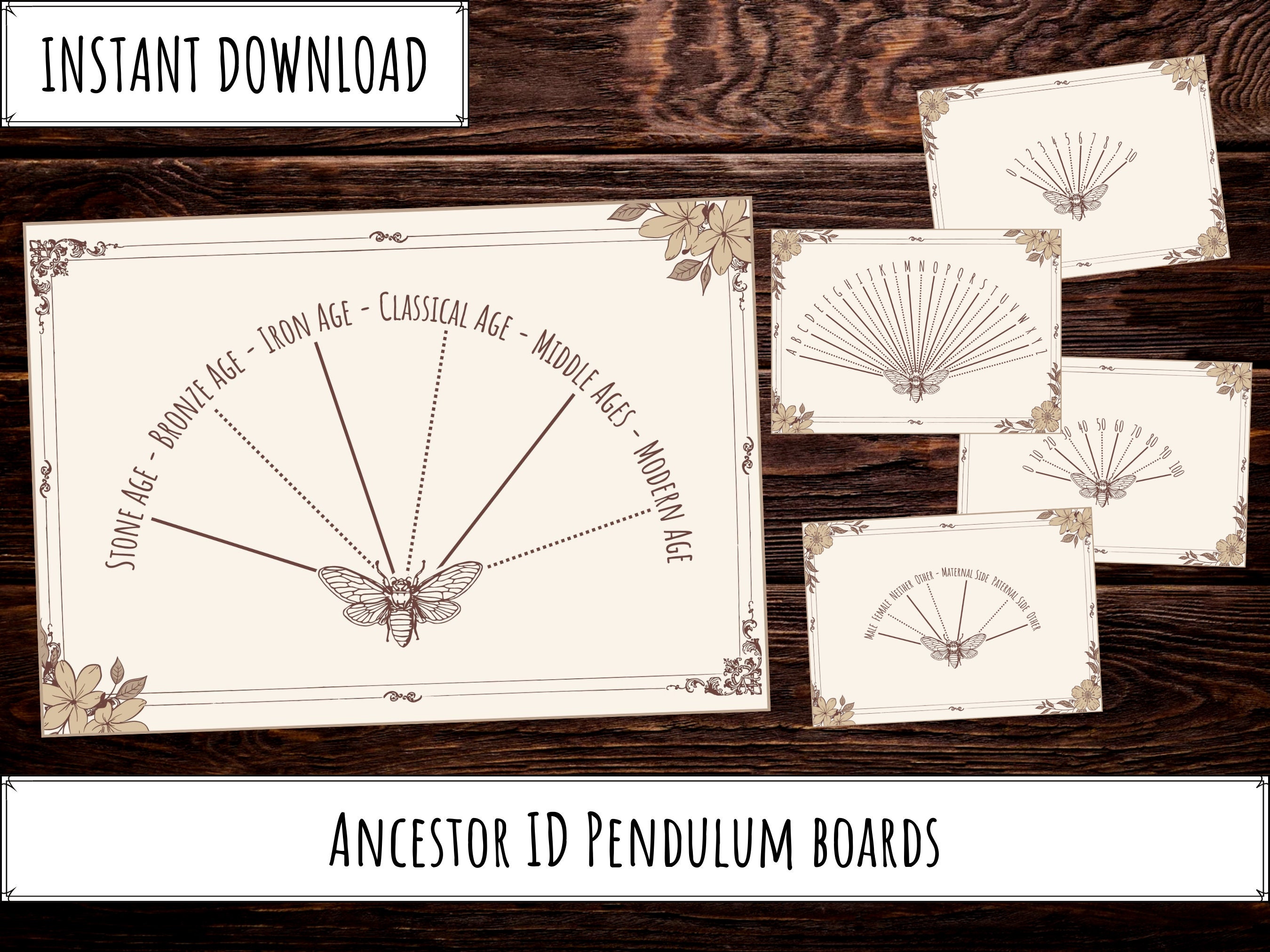 Printable Ancestor ID Pendulum Boards | Digital Download - Etsy Australia